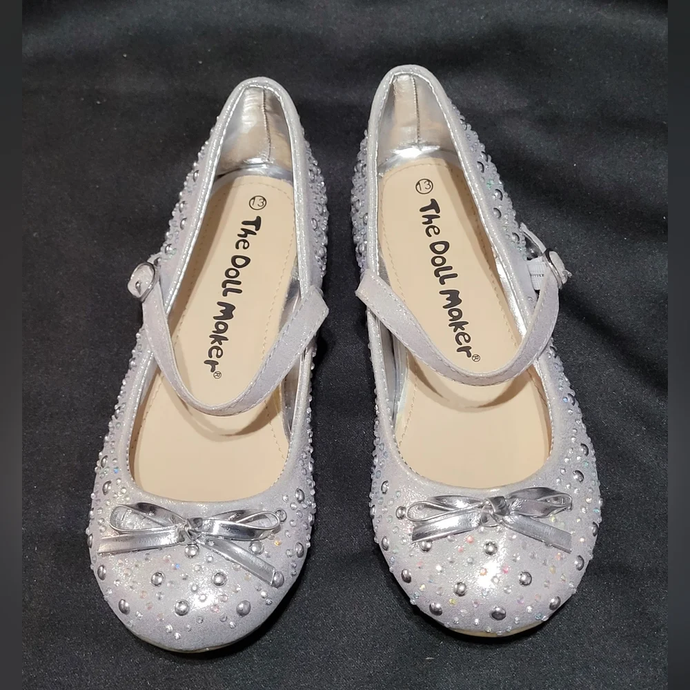 New Silver Dress Shoes~The Doll Maker~Pageant~Princess~Wedding~Christmas~Size 13